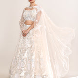 White Net Embroidered Lehenga Set
