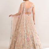 Sand Beige Net Embroidered Lehenga Set