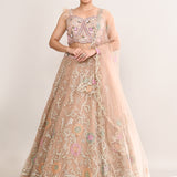 Sand Beige Net Embroidered Lehenga Set