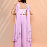 Soft Lilac Chinon Georgette Indo-Western Set