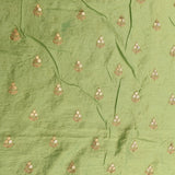 Sage Green Net Saree With Hand Embroidered Gold Sequin Florals