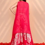 Bright Pink Georgette Indo-Western Set