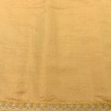 Mustard Gold Silk Saree With Hand Embroidered Floral Vines