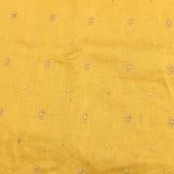 Bright Yellow Georgette Saree With Oversized Floral Cutwork