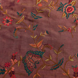 Dusty Mauve Tissue Saree With Hand Embroidered Floral And Butterfly Vines