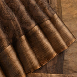 Antique Bronze Organza Tissue Fusion Saree With Jaal Design