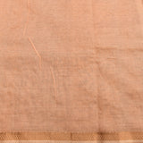 Pastel Peach Cotton Fusion Saree With Floral Embroidery