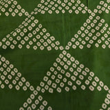 Green Organza Tissue Printed Bandhani Saree With Gold Embroidery Border