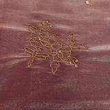 Elegant Brown Tissue Saree With Gold Embroidered Scallop Border