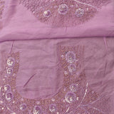 Mauve Organza Saree With Silver Embroidered Butti And Shikargah Border