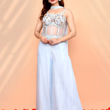 Pastel Blue Georgette Indo-Western Set
