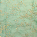 Slate Blue Chanderi Saree With Gold Embroidered Jaal And Paisley Design
