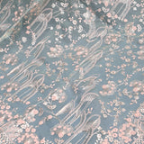 Sage Green Kanjivaram Saree With Dusty Pink Fern & Floral Embroidery