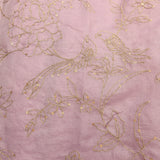Elegant Lavender Georgette Saree With Gold Embroidered Jaal Design & Woven Border