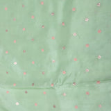 Sage Green Kanjivaram Saree With Dusty Pink Fern & Floral Embroidery