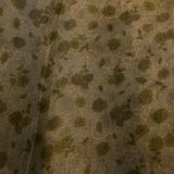 Olive Green Printed Organza Tissue Saree With Embroidered Zari Border