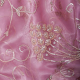 Mauve Kanjivaram Saree With Sequin Vine Embroidery & Floral Bouquet Motif