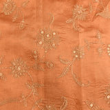 Peach Organza Tissue Designer Saree With Embroidered Floral Jaal