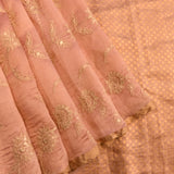 Pink And Gold Organza Tissue Designer Saree With Embroidered Floral Jaal