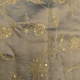 Grey Organza Tissue Designer Saree With Embroidered Floral Jaal