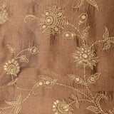Brown Organza Tissue Designer Saree With Embroidered Floral Jaal