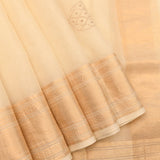 Beige Chanderi Minimal Handcrafted Saree