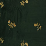 Elegant Forest Green Bandhani Silk Saree With White Tie-Dye Pattern & Gold Embroidered Border