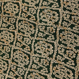 Luxurious Forest Green Designer Saree With Gold Bandhani Tie-Dye Pattern & Embroidered Border