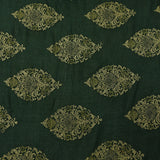 Luxurious Forest Green Designer Saree With Gold Bandhani Tie-Dye Pattern & Embroidered Border