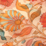 Elegant Cream Printed Saree With Sunflower & Floral Botanical Design In Multiple Colors