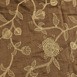 Olive Green Sheer Organza Saree With Crimson Red Floral Jaal And Contrast Gold Zari Border