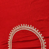 Red Silk Designer Saree With Embroidered Jaal In Silver Zari