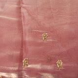 Elegant Mauve Tissue Designer Saree With Embroidery Border