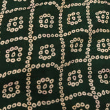 Gorgeous Dark Green Designer Saree With Bandhani Pattern And Embroidery Border