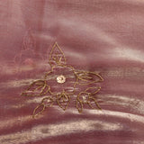 Mauve Pink Designer Tissue Saree With Hand-Embroidered Floral & Gold Zari Work