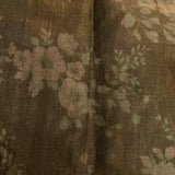 Olive Green Organza Tissue Printed Saree With Gold Zari Border
