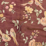 Ethereal Maroon Banarasi Organza Tissue Saree With Gold Zari Embroidered Floral & Bird Motifs