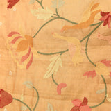 Pastel Yellow Sheer Organza Printed Saree With Multicolour Floral Clusters And Woven Gold Zari Border