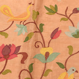 Peach Organza Tissue Embroidered Saree With Sequin Floral Details