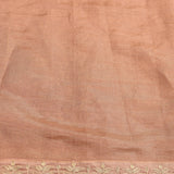 Elegant Mauve Organza Tissue Saree With Gold Embroidered Floral & Vine Design