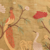 Elegant Golden Organza Tissue Saree With Hand-Embroidered Birds & Floral Motifs