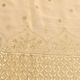 Mustard Yellow Sheer Organza Saree With Delicate Floral Buttis And Contrast Pink Gold Zari Border