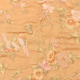 Elegant Beige Organza Tissue Saree With Hand-Embroidered Floral, Birds & Beaded Pallu