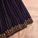 Navy Blue And Vibrant Pink Kanchipuram Silk Saree With Traditional Pure Gold Zari Korvai Border