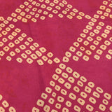 Bandhani Printed Saree In Burgundy With Gold Zari Border