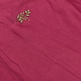 Elegant Burgundy Georgette Saree With Hand-Embroidered Scattered Floral Motifs