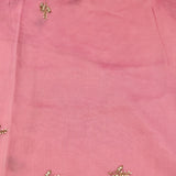 Elegant Burgundy Georgette Saree With Hand-Embroidered Scattered Floral Motifs