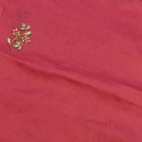 Muted Mauve Georgette Designer Saree With Hand-Embroidered Floral Buttis And Scalloped Border