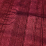 Deep Mocha Brown Flowing Georgette Foil Saree With Multicolour Geometric Trellis