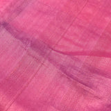 Pink Silk Blend Designer Saree Featuring Stripes With Gold Embroidered Border